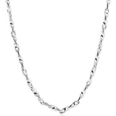 Pompeii3 Men's Twisted Link Chain 14k Gold (37gram) Or Platinum (69gram) 3.5mm Necklace 22" In Metallic