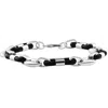 Pompeii3 Men's Two Tone Steel And Black Mariner 8" 10mm Bracelet In Silver