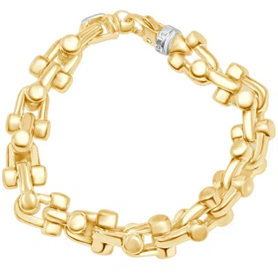 Pompeii3 Men's U-shape Link 14k Gold (113gram) Or Platinum (181gram) 13mm Bracelet 9" In Multi