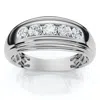 Pompeii3 Mens 1/2ct 5-stone Diamond Wedding Ring Gold Lab Grown