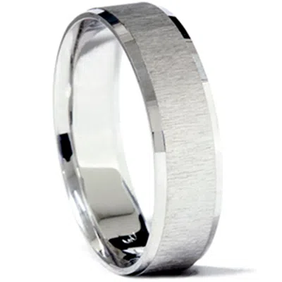 Pompeii3 Mens 14k 6mm Comfort Fit Matte Wedding Band Ring New Size Selectable In Multi