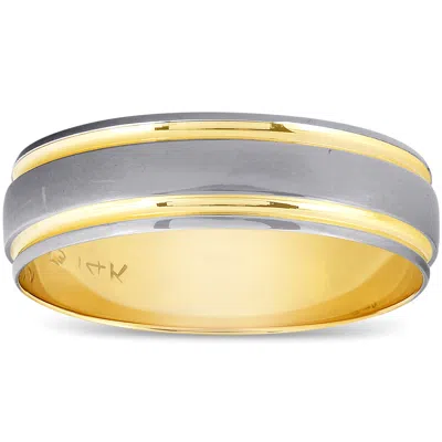 Pompeii3 Mens 14k Black Gold 6mm Wedding Ring Band Size Selectable In Multi