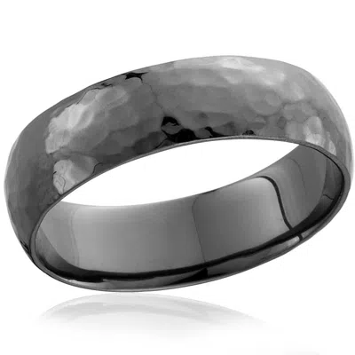 Pompeii3 Mens 14k Black Gold Hammered Wedding Ring 6mm New Band Size Selectable In Multi