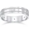 Pompeii3 Mens 14k Diamond Comfort Fit Wedding Ring Band New In Silver