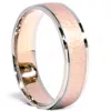 Pompeii3 Mens 14k Gold 2 Tone Hammered Comfort Fit Wedding Band In Multi