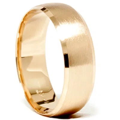 Pompeii3 Mens 14k Gold 8mm Beveled Brushed Wedding Ring Band New Size Selectable In Multi