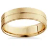 Pompeii3 Mens 14k Gold Flat 6mm Brushed Comfort Fit Wedding Band Size Selectable In Multi