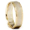 Pompeii3 Mens 14k Gold Two Tone Hammered Comfort Wedding Band In Silver