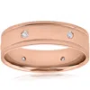 Pompeii3 Mens 14k Rose Gold Diamond High Polished Wedding Ring 6mm Band In Multi