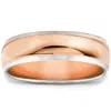 Pompeii3 Mens 14k White & Rose Gold Ring Two Tone Polished Wedding Band 6mm In Multi
