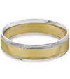 Pompeii3 Mens 14k White & Yellow Gold 6mm Wedding Band Ring Two Tone In Multi