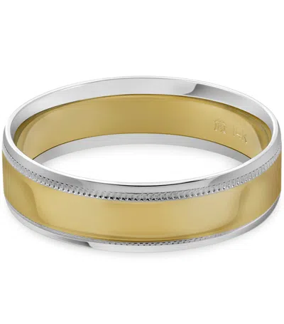 Pompeii3 Mens 14k White & Yellow Gold 6mm Wedding Band Ring Two Tone In Multi