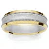 Pompeii3 Mens 14k White & Yellow Gold Two Tone Brushed Wedding Band Size Selectable In Metallic