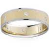 Pompeii3 Mens 14k White And Yellow Gold Two Tone Wedding Ring In Multi