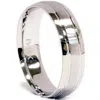 Pompeii3 Mens 14k White Gold 6mm Brushed Wedding Band Ring New Size Selectable In Multi