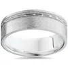 Pompeii3 Mens 14k White Gold 6mm Facet Comfort Fit Wedding Band Size Selectable In Multi