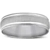 Pompeii3 Mens 14k White Gold Brushed Comfort Fit Wedding Band Size Selectable In Multi
