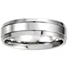 Pompeii3 Mens 14k White Gold Brushed Wedding Band 6mm Wide In Multi