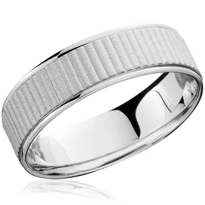 Pompeii3 Mens 14k White Gold Comfort Fit Brushed Wedding Band Size Selectable In Multi