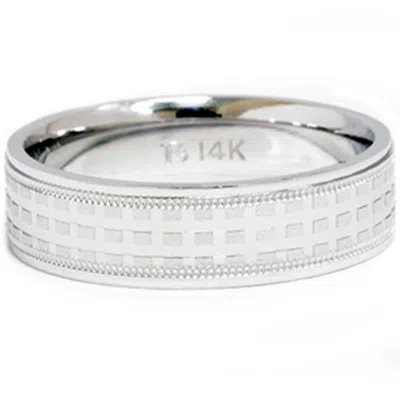 Pompeii3 Mens 14k White Gold Hand Made Wedding Ring Band New Size Selectable In Multi