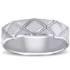 Pompeii3 Mens 14k White Gold X-pattern Comfort Fit Heavy Weight 6mm Wedding Band Ring In Multi