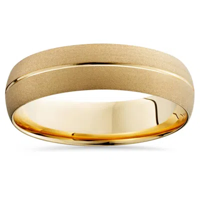 Pompeii3 Mens 14k Yellow Gold Comfort Fit 6mm Wedding Band Ring Size Selectable In Multi