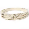 Pompeii3 Mens 14k Yellow Gold Diamond Wedding Anniversary Ring In Silver