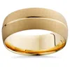 Pompeii3 Mens 14k Yellow Gold Wedding Band Brushed Bridal Ring Size Selectable In Multi