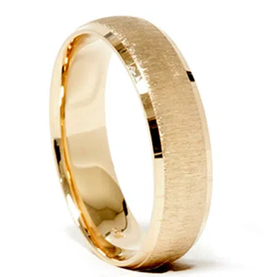 Pompeii3 Mens 14k Yellow Gold Wedding Ring Brushed Band New Size Selectable In Multi