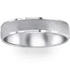 Pompeii3 Mens 5mm 10k White Gold Brushed Wedding Band In Multi