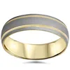 Pompeii3 Mens 6mm 14k Gold Two Tone Brushed Wedding Band In Multi