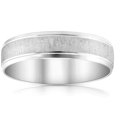 Pompeii3 Mens 6mm 14k White Gold Comfort Fit Wedding Band Ring Size Selectable In Multi
