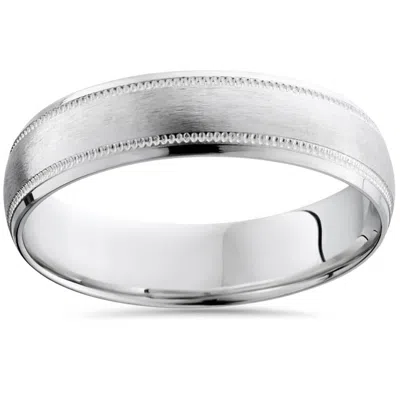 Pompeii3 Mens 6mm Platinum Wedding Band Brushed Comfort Fit Ring Size Selectable In Multi