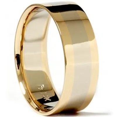 Pompeii3 Mens 8mm 14k Gold Plain Polished Wedding Ring Band New In Silver