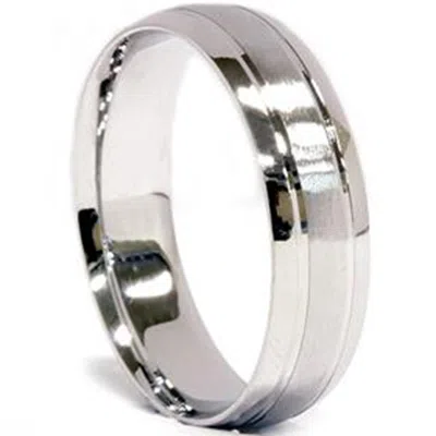 Pompeii3 Mens 950 Platinum 6mm Brushed Comfort Fit Wedding Band Size Selectable In Multi