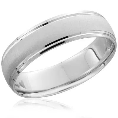 Pompeii3 Mens 950 Platinum 6mm Brushed Wedding Band Ring Size Selectable In Multi