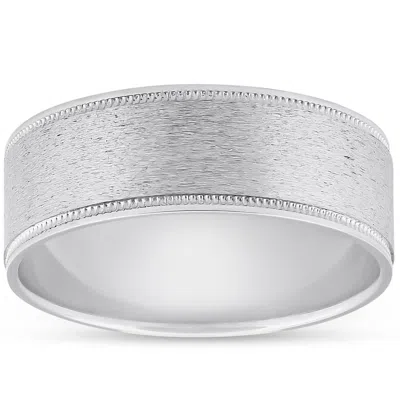 Pompeii3 Mens 950 Platinum 8mm Brushed Comfort Fit Band Ring New Size Selectable In Multi