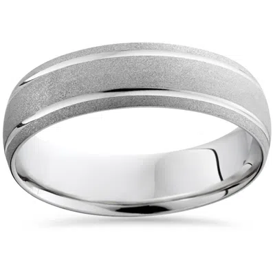 Pompeii3 Mens 950 Platinum Brushed Comfort Fit Wedding Ring Band Size Selectable In Multi