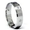Pompeii3 Mens 950 Platinum Brushed Diamond Wedding Band Ring In Silver