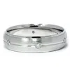 Pompeii3 Mens 950 Platinum Diamond Band Brushed Wedding Ring In Multi