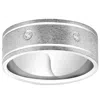 Pompeii3 Mens 950 Platinum Diamond Brushed Wedding Ring Band In Silver