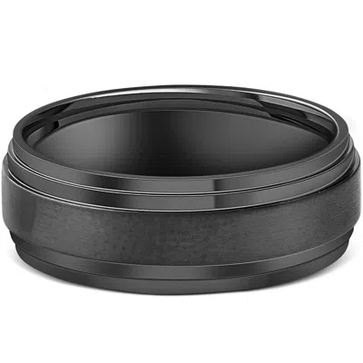 Pompeii3 Mens 9mm Titanium Black Comfort Fit Brushed Wedding Band Size Selectable In Multi
