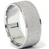 Pompeii3 Mens Anniversary Ring Stone Finish Wedding Ring 8mm Solid 14k White Gold Size Selectable In Multi