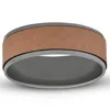 Pompeii3 Mens Black & Hammered Rose Gold 8mm Comfort Fit Wedding Band Size Selectable In Multi