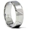 Pompeii3 Mens Brushed Wedding Band 14k White Gold Size Selectable In Multi