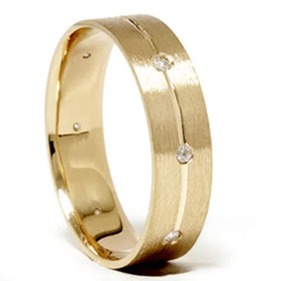 Pompeii3 Mens Comfort Fit Bezel Diamond Wedding Gold Band Ring In Silver