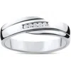 Pompeii3 Mens Cut Diamond Wedding Ring 1/6cttw 10k White Gold High Polished Channel Set In Multi