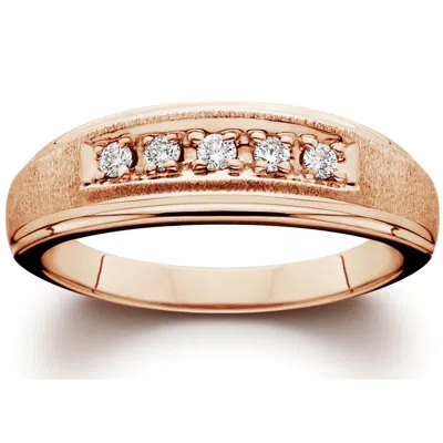 Pompeii3 Mens Diamond Ring 14k Rose Gold In Silver