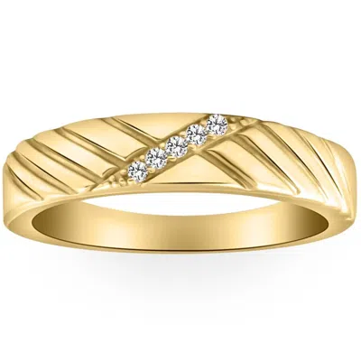 Pompeii3 Mens Diamond Wedding Ring Yellow Gold In Silver