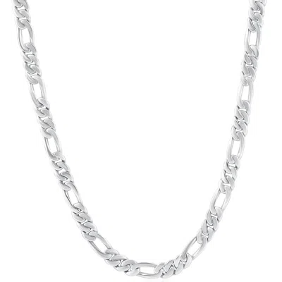 Pompeii3 Mens Figaro 14k Gold (43gram) Or Platinum (80gram) 5.5mm Link Chain Necklace 24" In Multi